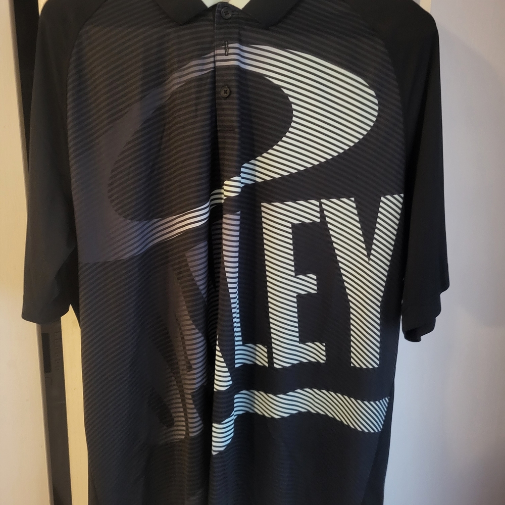 Oakley Black and White Men's Polo Shirt